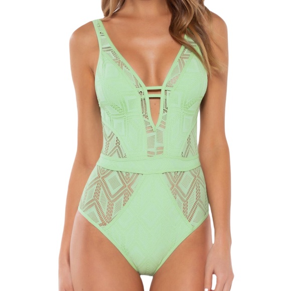 BECCA Other - 🆕 BECCA one piece mint color play crochet swimsuit! NEW wo tags